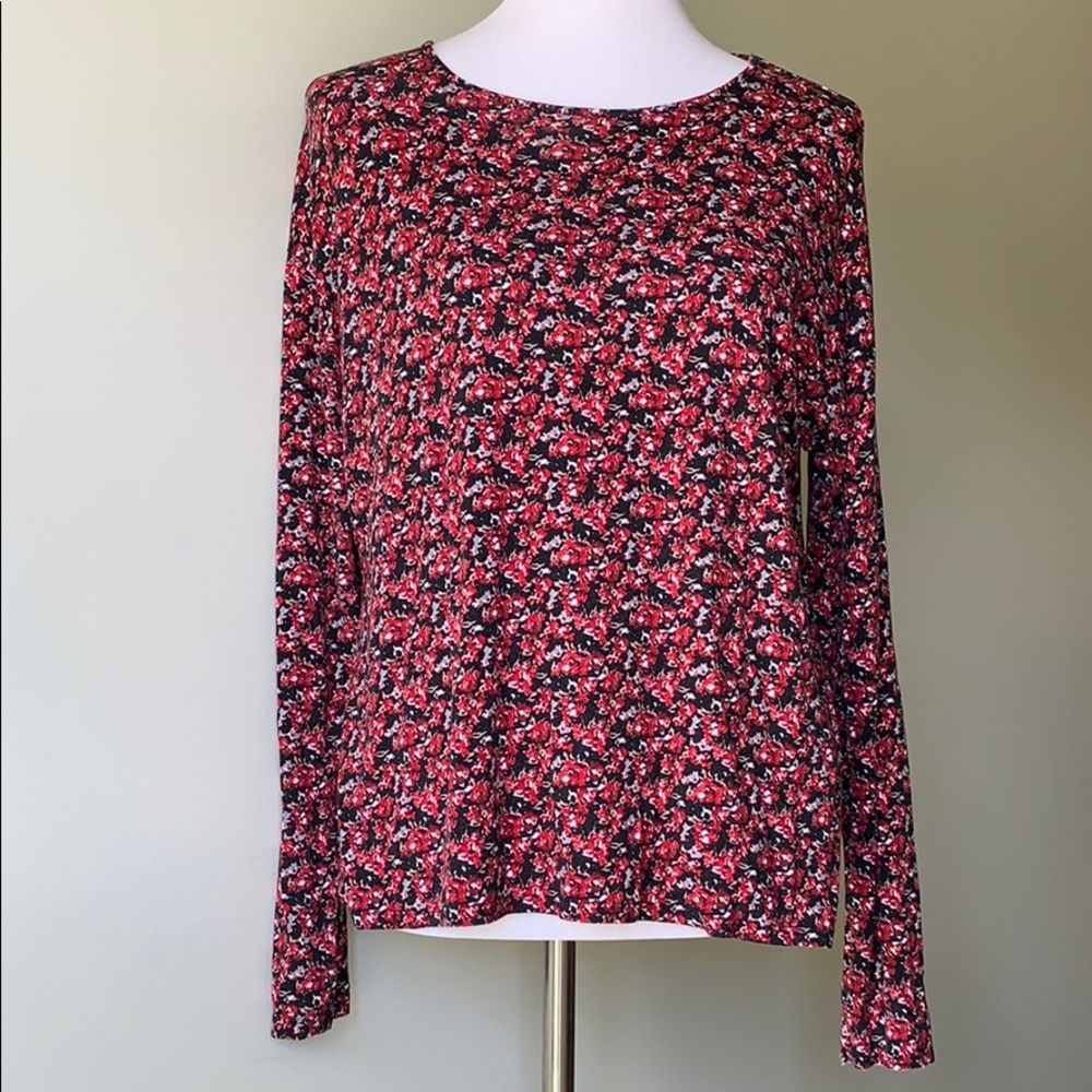 J Jill Wearever Collection Floral Top